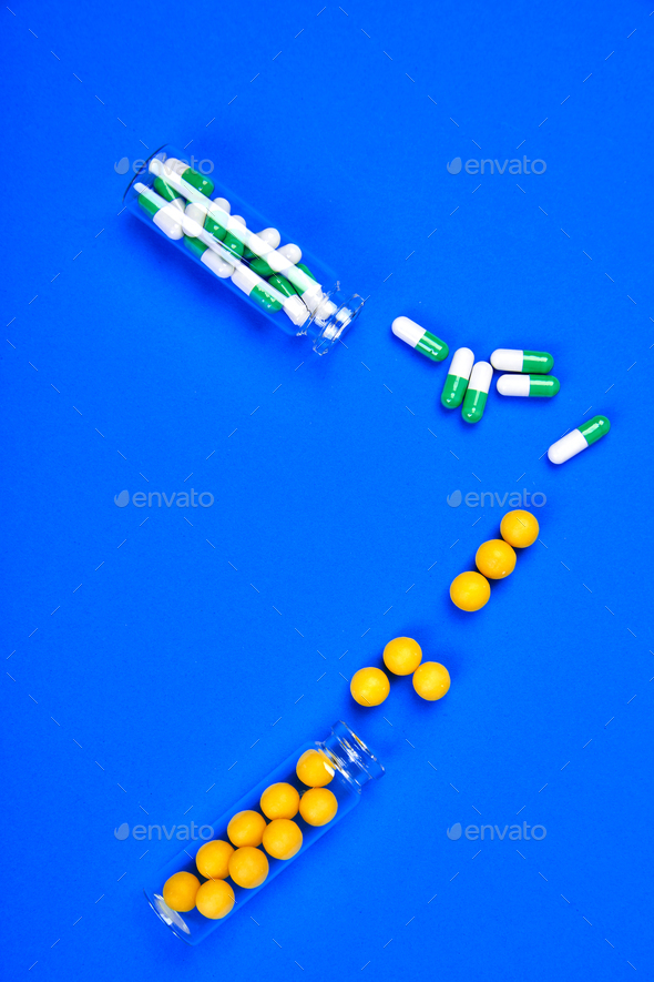 Minimalism style template for medical pills blog. - Stock Photo - Images