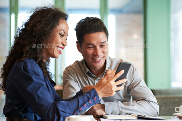 Joyful Colleagues Having Informal Meeting - Stock Photo - Images