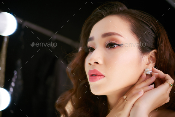 Pretty Woman Preparing for Party - Stock Photo - Images