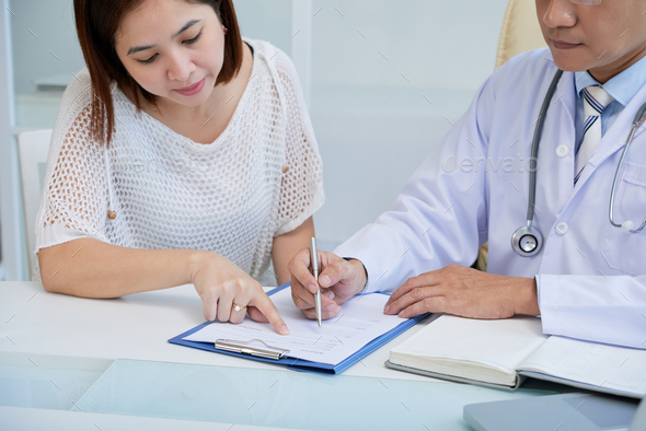 Pretty Patient at Physician Office - Stock Photo - Images
