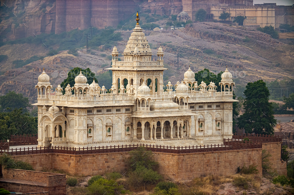 Jaswant Thada is a cenotaph located in Jodhpur, in the Indian state of Rajasthan. - Stock Photo - Images
