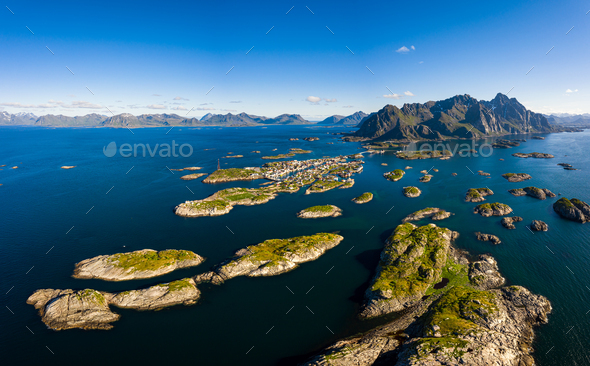 Henningsvaer Lofoten is an archipelago in the county of Nordland, Norway. - Stock Photo - Images