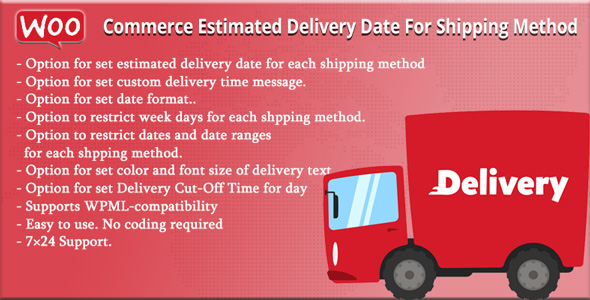 WooCommerce Estimated Delivery Date For Shipping Method