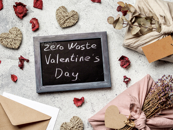 Zero waste Valentine's Day concept, copy space - Stock Photo - Images