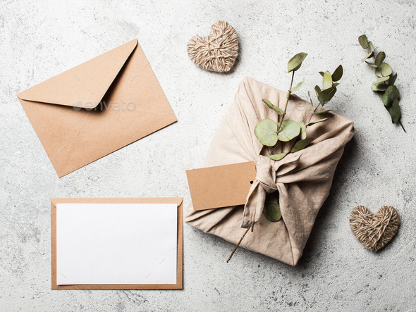 Zero waste Valentine's Day concept, mock up - Stock Photo - Images