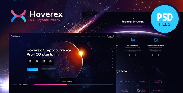 Hoverex | Cryptocurrency & ICO PSD Template