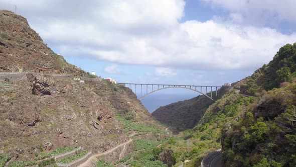 Flying Over the Ravine of the Barranco De Las Angustias Valley