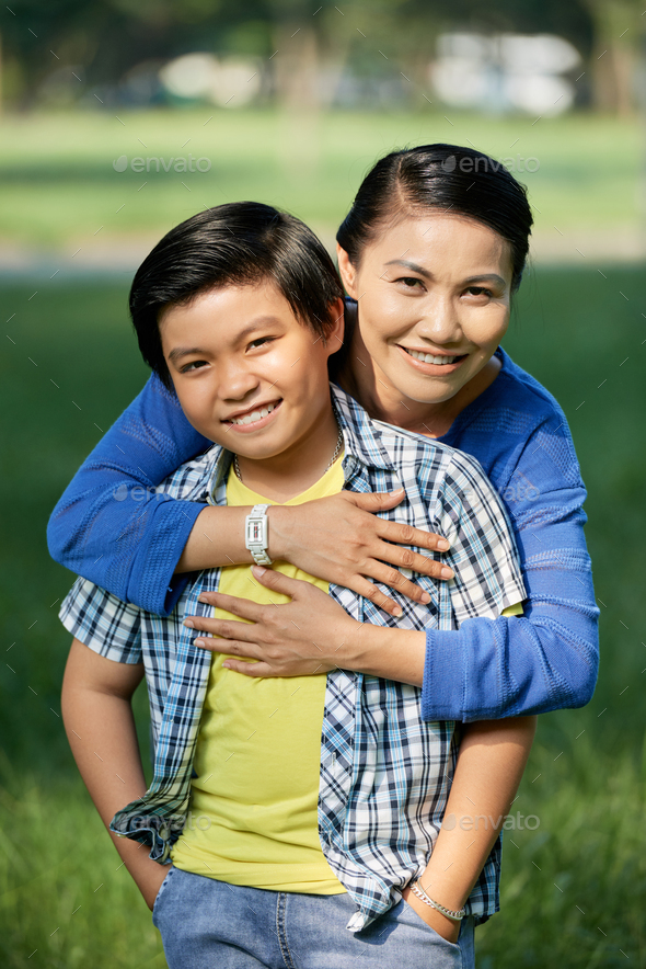 Posing for Photography with Little Son - Stock Photo - Images