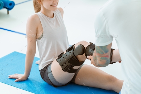 Teenage girl during rehabilitation - Stock Photo - Images