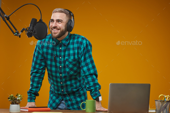 Radio Broadcaster Working In Studio - Stock Photo - Images