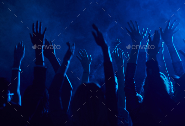 Crowd Dancing in Nightclub - Stock Photo - Images