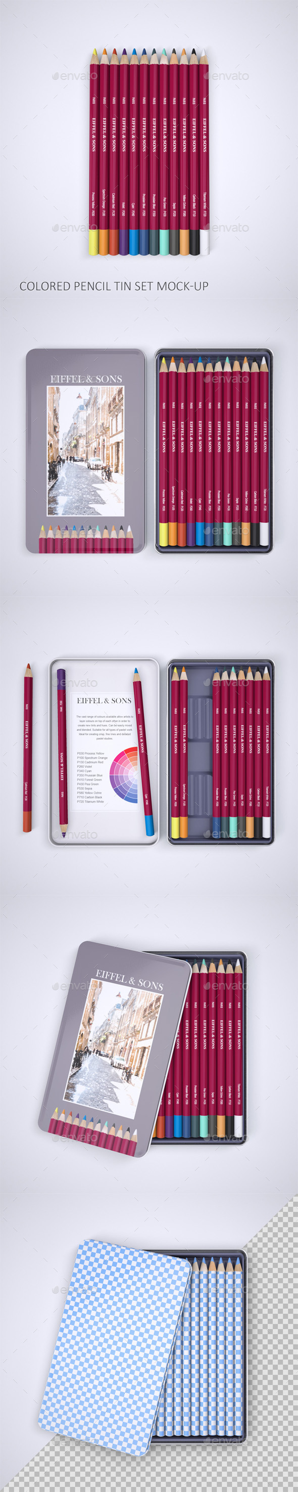 Download Colored Pencil Tin Set Mock Up By Sanchi477 Graphicriver