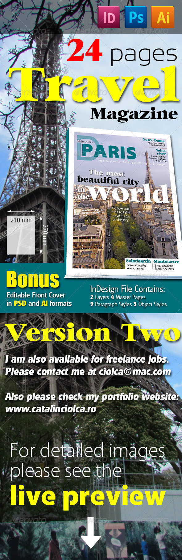 24 Pages Travel Magazine Version Two - Magazines Print Templates