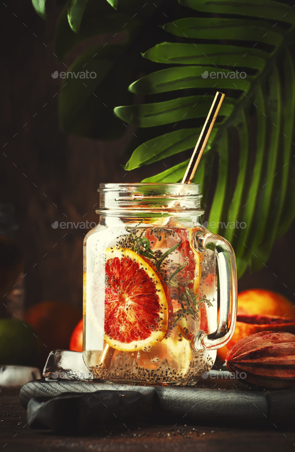Summer cold detox drink - Stock Photo - Images