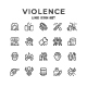 Set Line Icons of Violence