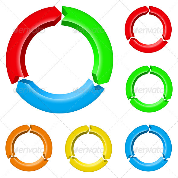Set of arrow circles - Decorative Vectors