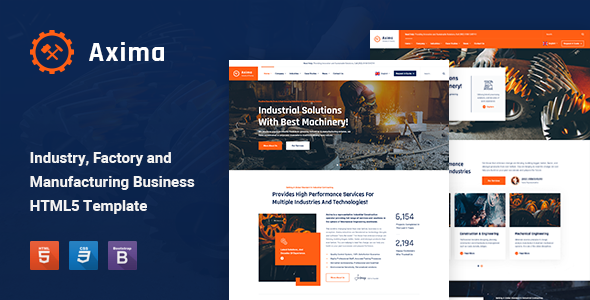 Exceptional Axima - Factory and Industry HTML5 Template