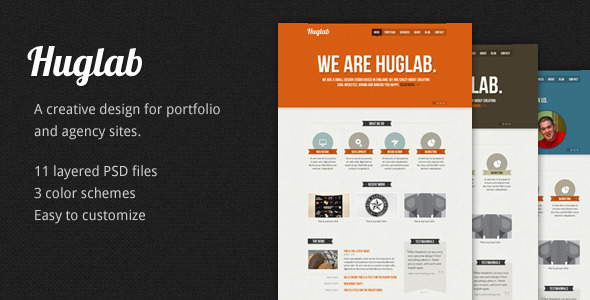 Huglab: Business Portfolio PSD Template  - 