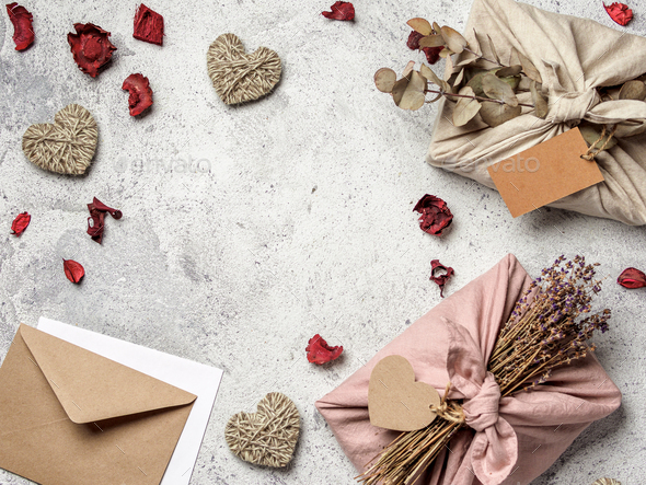 Zero waste Valentine's Day concept, copy space - Stock Photo - Images