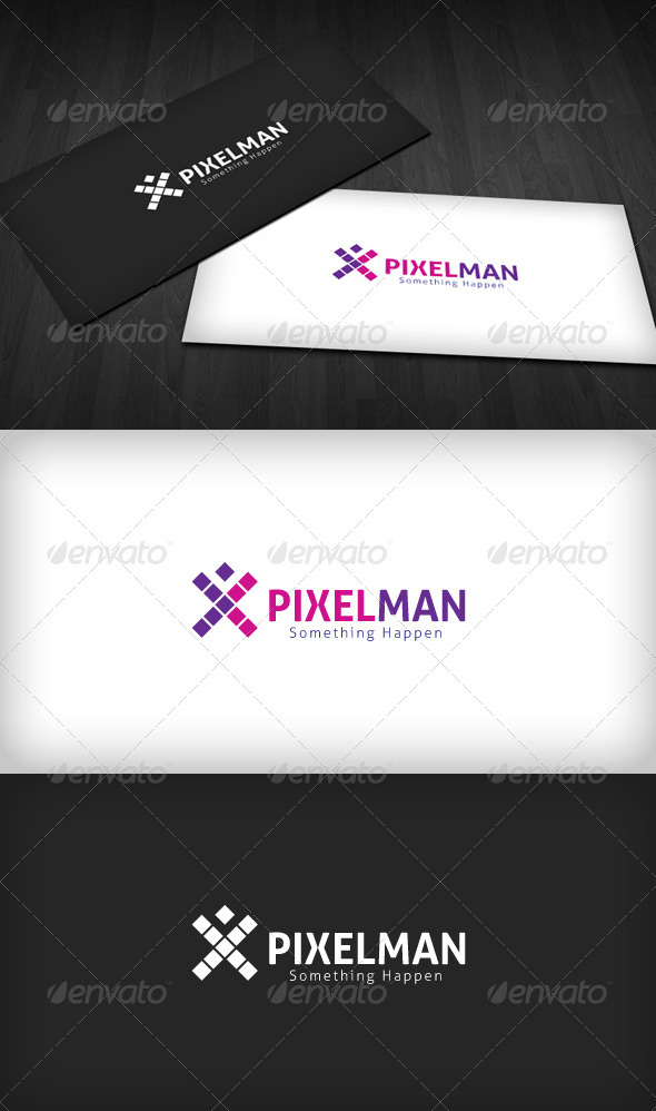 Pixel Man Logo - Letters Logo Templates