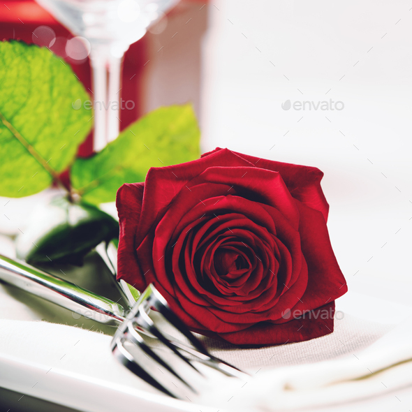 Valentine's Day or romantic dinner concept - Stock Photo - Images