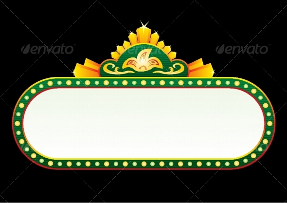 Gold on green neon - Decorative Symbols Decorative