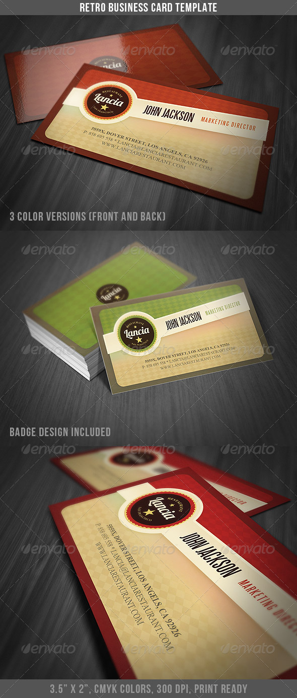 Retro Business Card Template - Retro/Vintage Business Cards