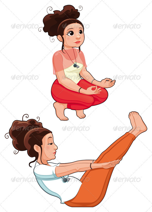 Yoga Positions - People Characters