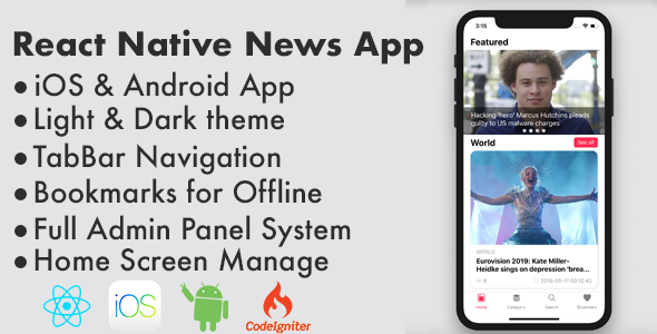 React Native News / Blog / Magazine Full Application
