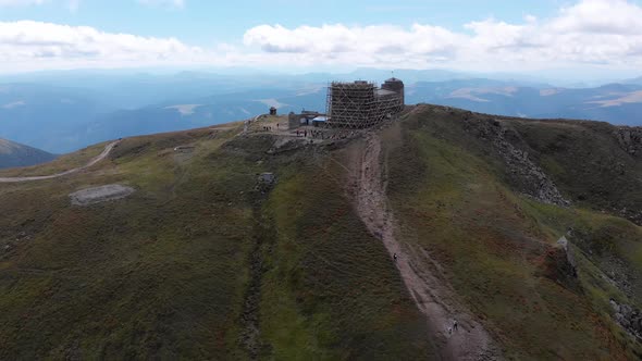 Aerial View Top of Pip Ivan Chernogorsky Mountain and Carpathian Mountain Range alt