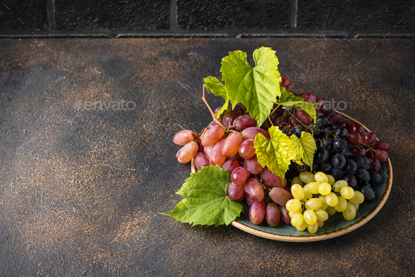 Assortment of different sort of grapes