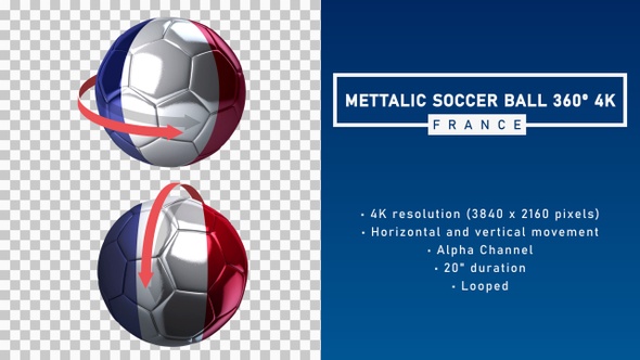 Metallic Soccer Ball 360º 4K - France