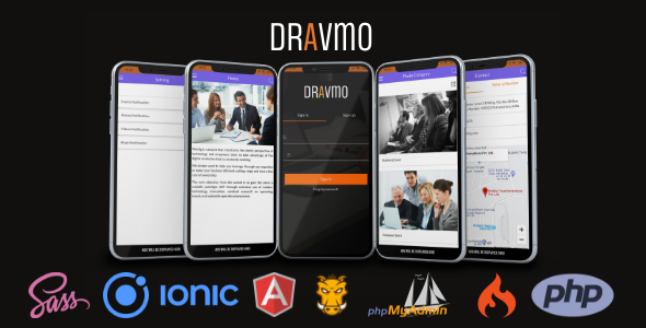 DRAVMO - Ionic ios/Android app Business App