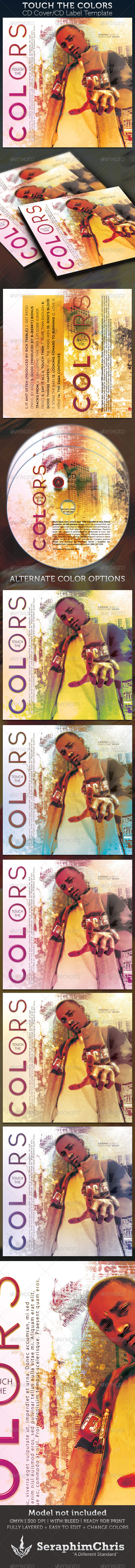 Touch The Colors CD Cover Artwork and Label - CD & DVD Artwork Print Templates