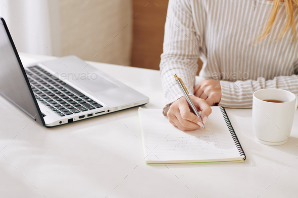 Unrecognizable Woman Working At Home - Stock Photo - Images
