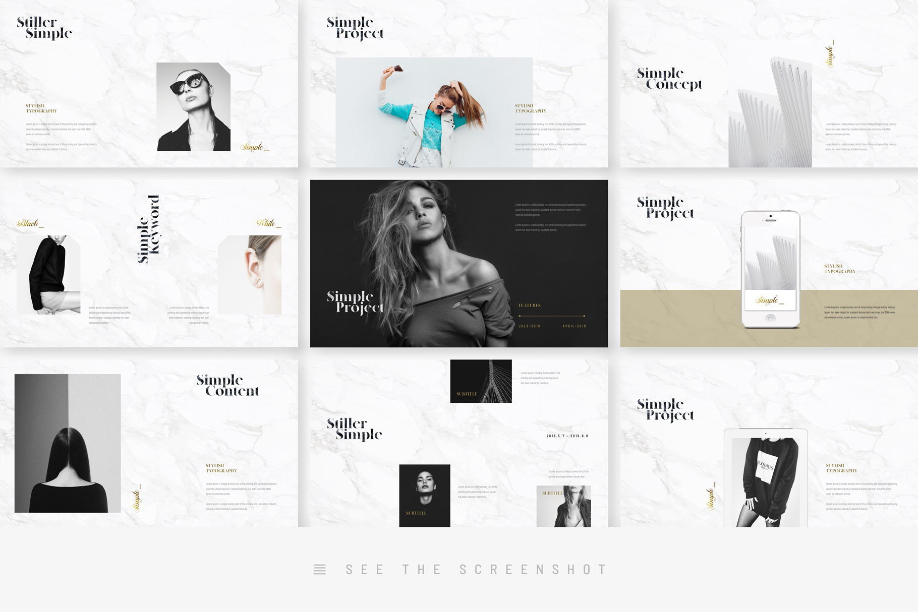 Elegant Marble Powerpoint Presentation Template, Presentation Templates