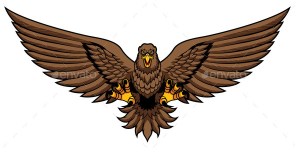 Golden Eagle Attack Mascot By Malchev Graphicriver