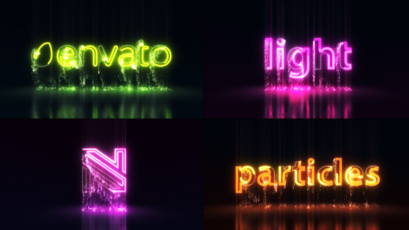 Neon Text Particles Logo | Titles