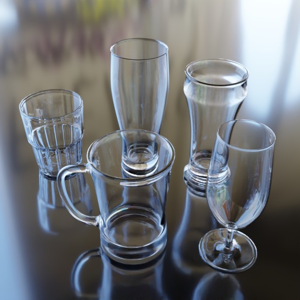 Glass set 5 - 3Docean 25516409