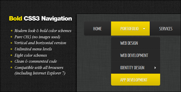 Bold CSS3 Navigation - CodeCanyon Item for Sale