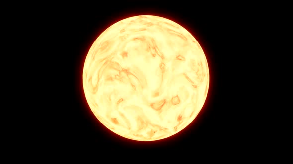 A rotating abstract planet of hot lava. 3D render.