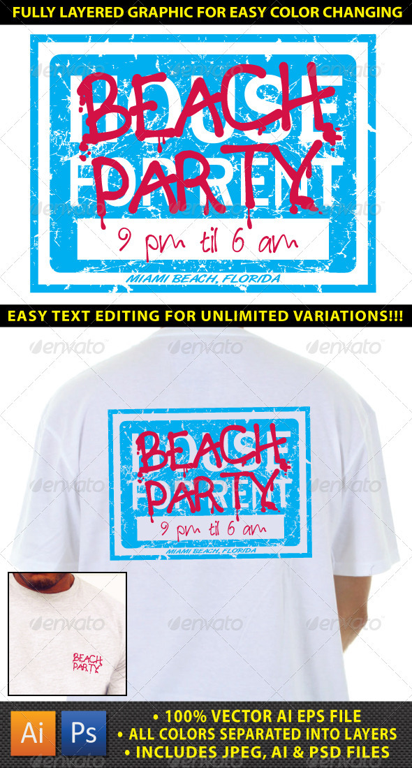 Beach Party Themed Island Resort T-shirt Design - Events T-Shirts