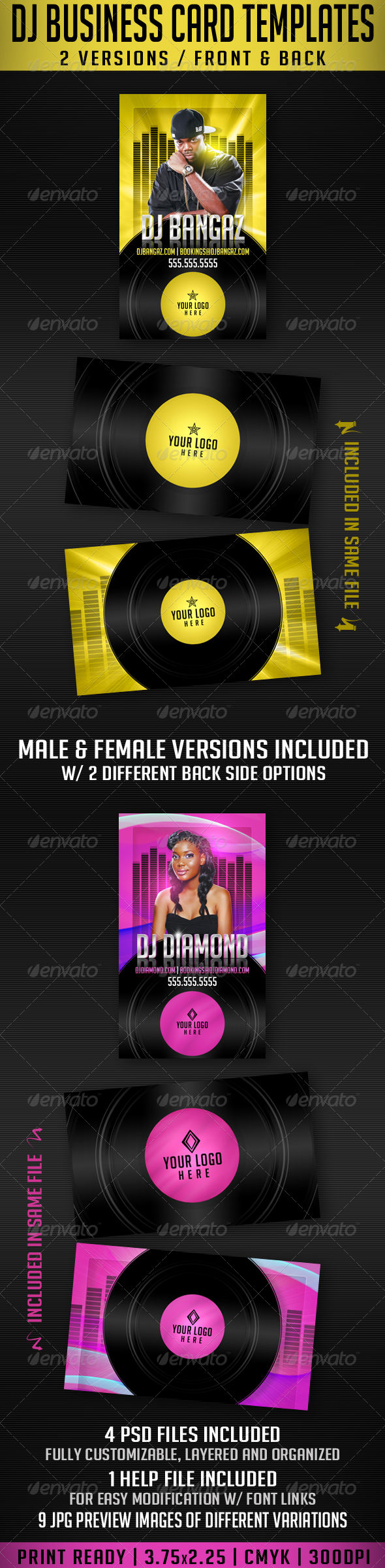 DJ Business Card Templates - Industry Specific Business Cards