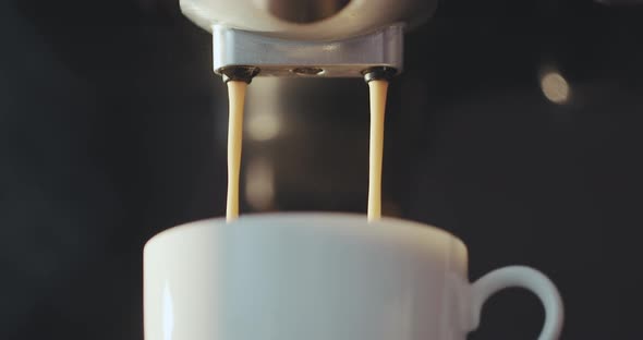 Coffee Machine Making Espresso