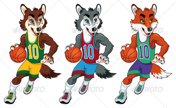 Basketball Mascots - Sports/Activity Conceptual