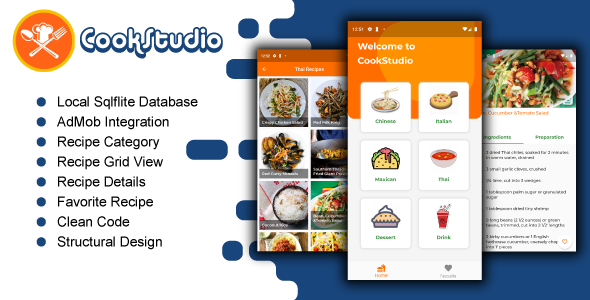 Cookstudio-Recipe App By Flutter With AdMOb