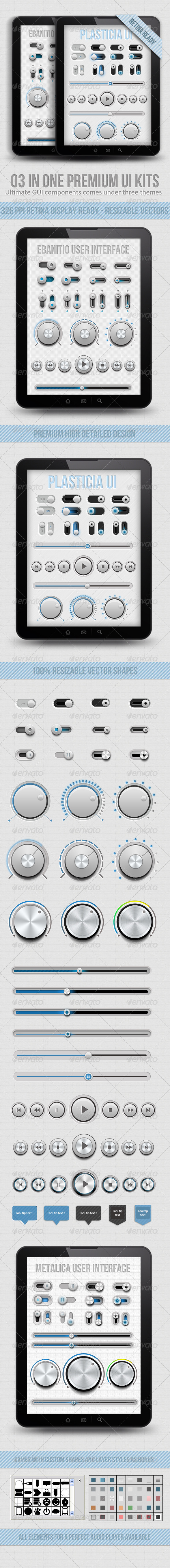 Ui Kit For Retina Displays - 03 In One - User Interfaces Web Elements
