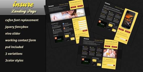 Insure Landing Page - ThemeForest 269668