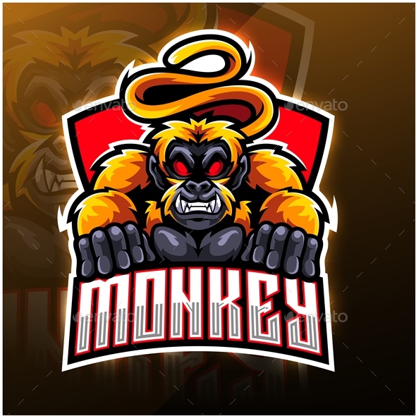 Monkey Esport Mascot, Vectors | GraphicRiver