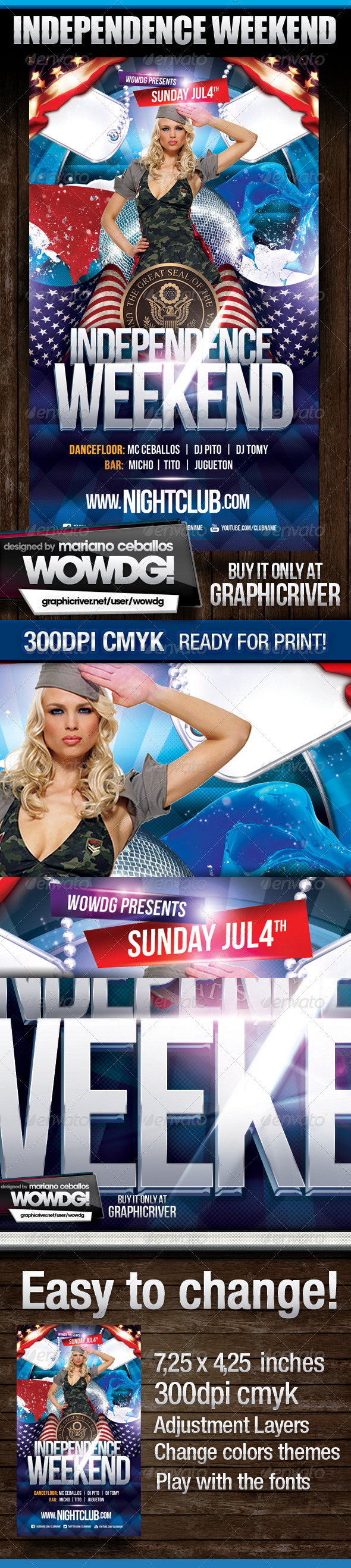 Independence Memorial Weekend - Flyers Print Templates